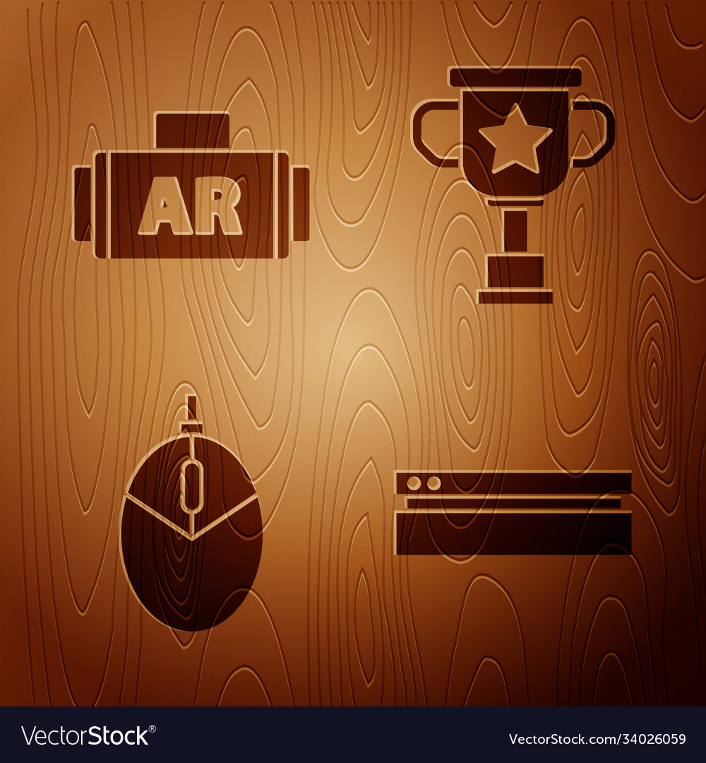 Set video game console ar augmented reality vector image Set video game console ar augmented reality