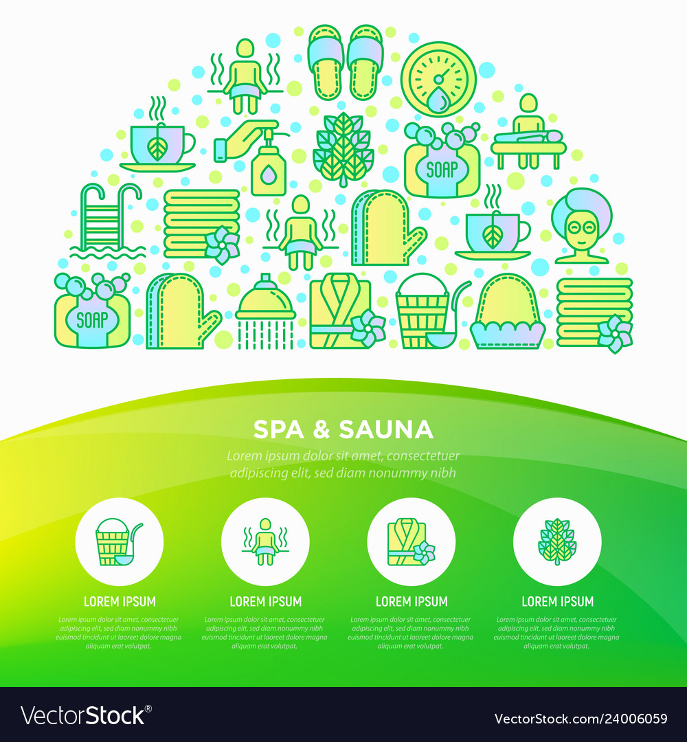 Spa sauna concept in half circle