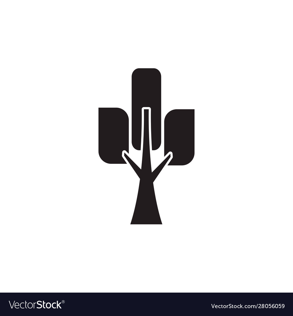 Tree with branches silhouette style