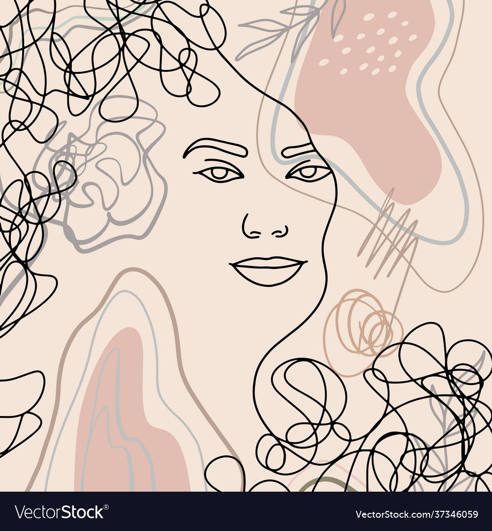 Trend background lines woman face 12