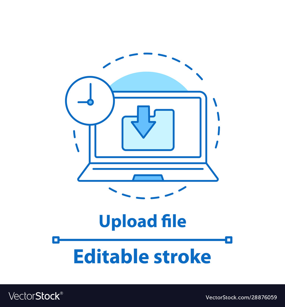 Upload file concept icon vector image Upload file concept icon