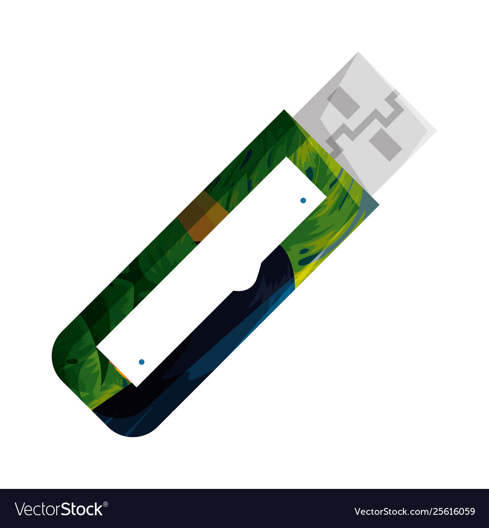 Usb memory flash with tropical flowers print