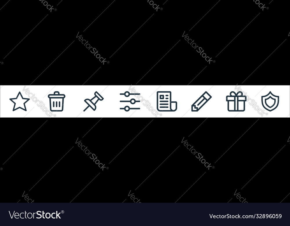User interface line icons linear set quality vector image User interface line icons linear set quality