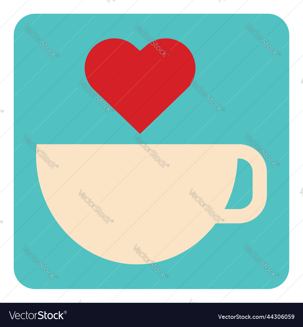 Valentine coffee on a white background