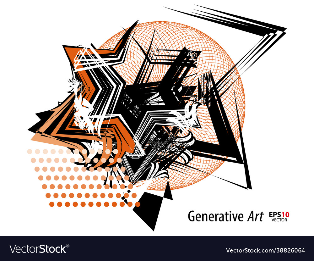 Abstract color generative art object vector image Abstract color generative art object