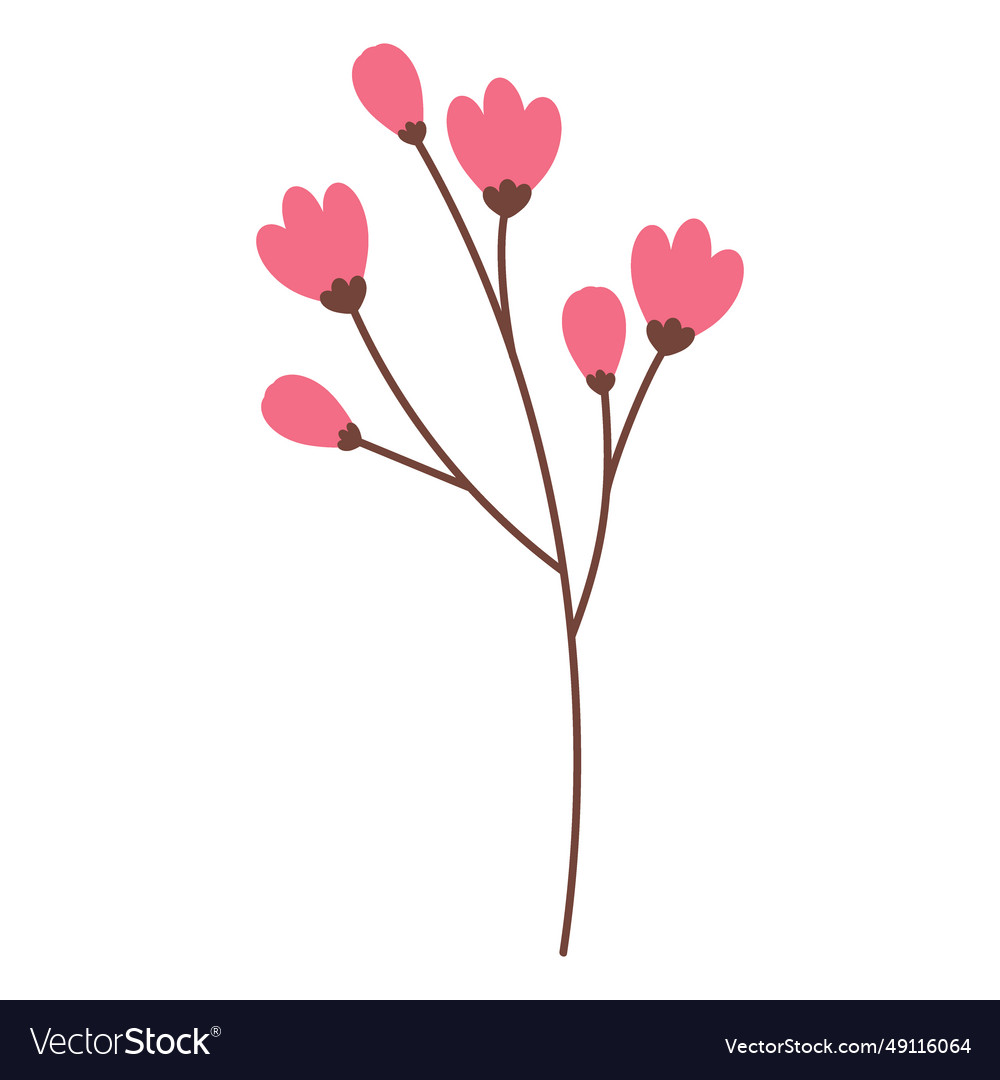 Abstract image of spring flowering twig in trendy