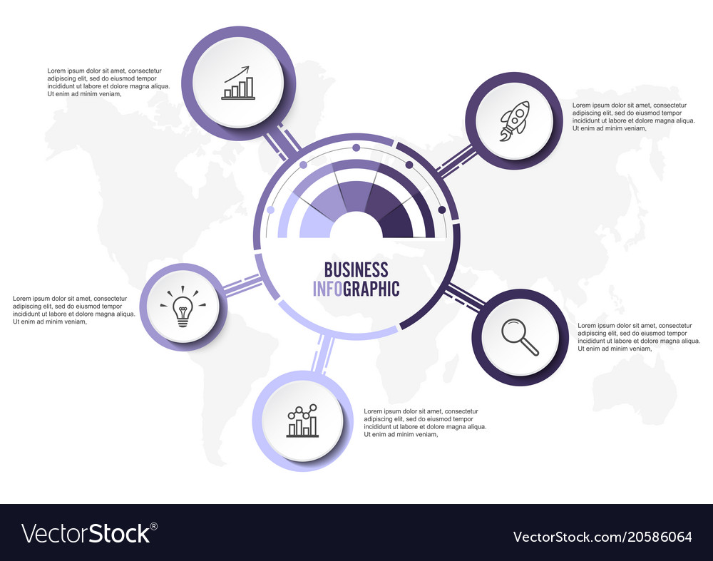 Abstract infographics five options template Vector Image