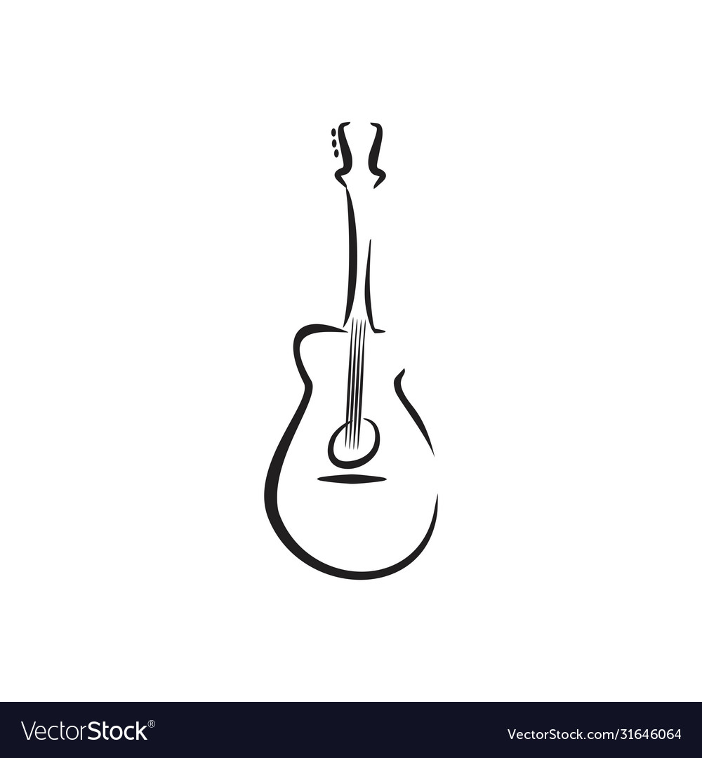 Acoustic rock guitar music Royalty Free Vector Image