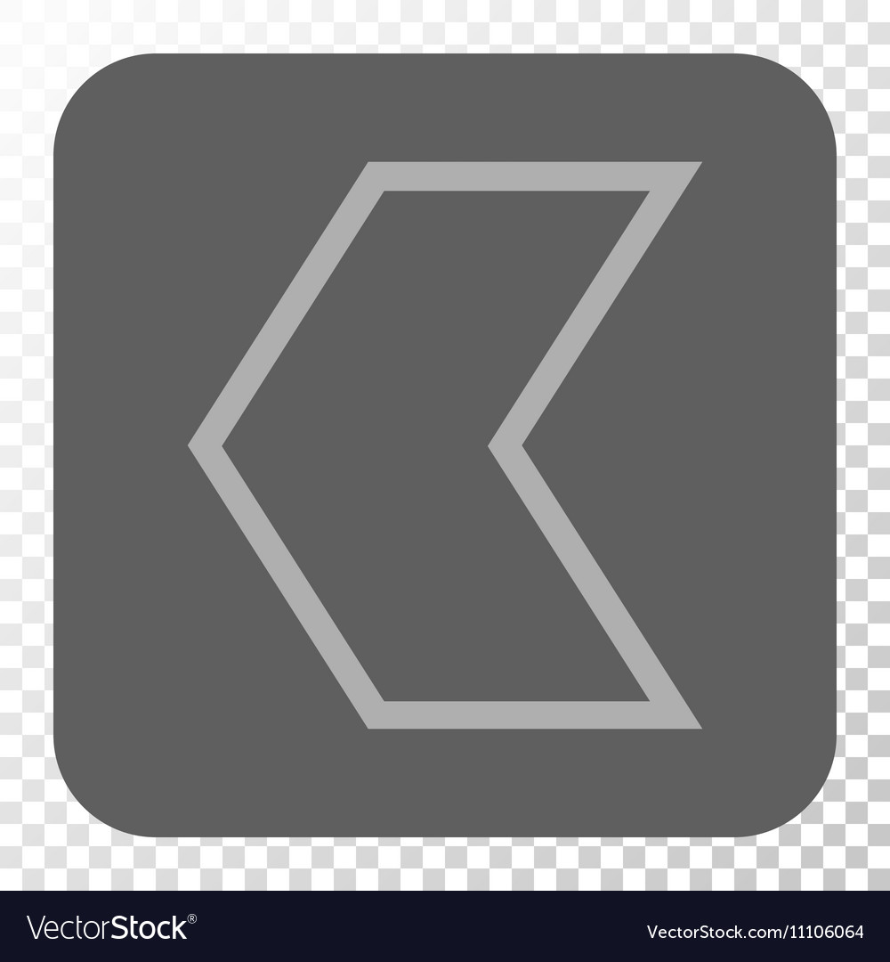 Arrowhead left rounded square button