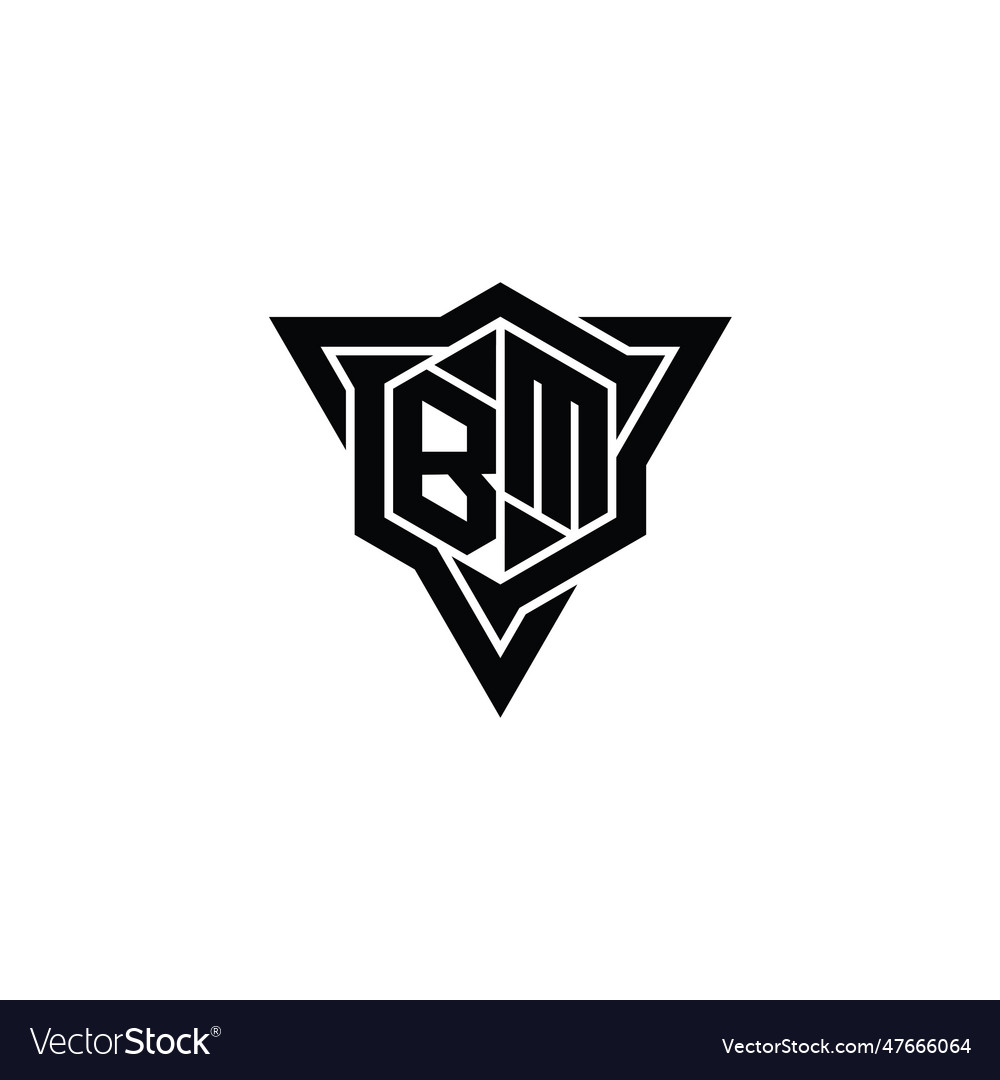 Bm logo monogram hexagon shape with triangle