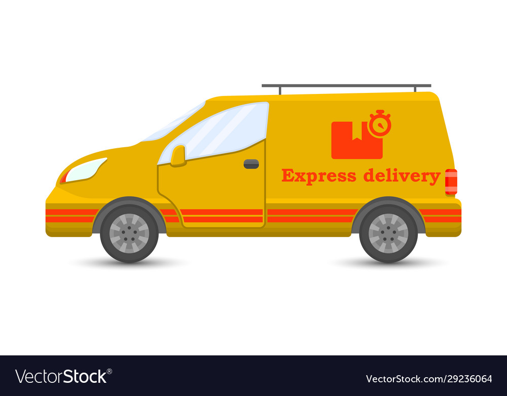 Car icon for express cargo delivery cartoon