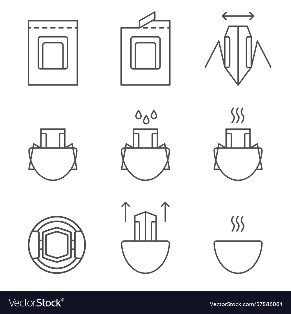 Coffee Brewing Icons - Drip Bag Set