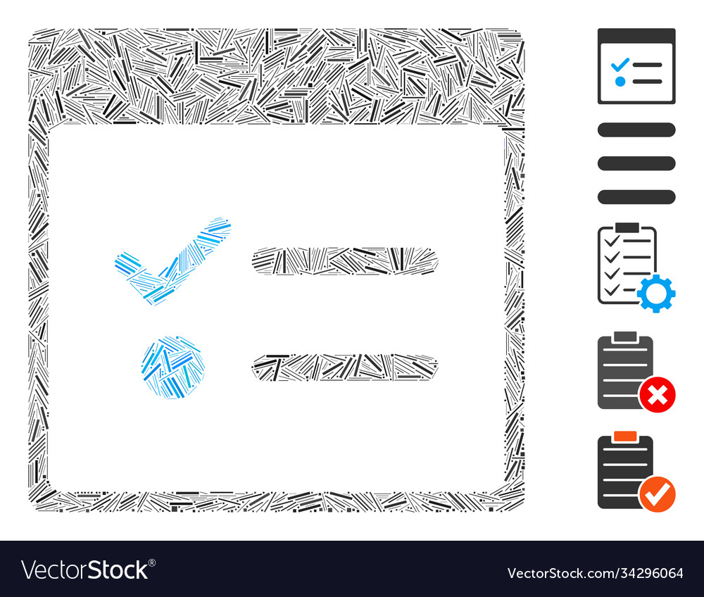 Dash mosaic todo items calendar page icon vector image Dash mosaic todo items calendar page icon