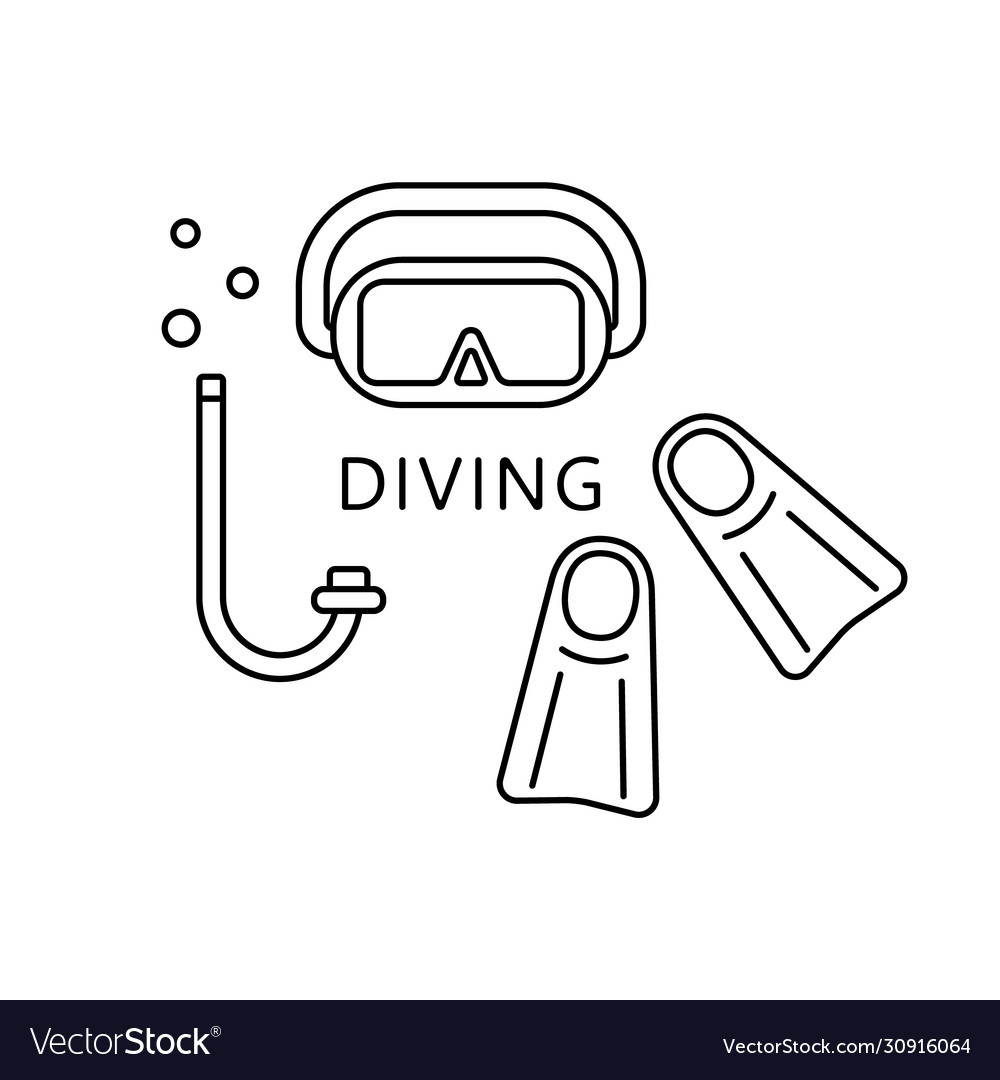 Diving poster flippers snorkel tube mask set