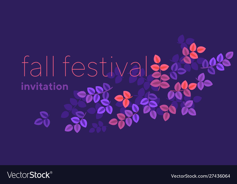 Elegant simple fall violet and pink leaves pattern vector image Elegant simple fall violet and pink leaves pattern