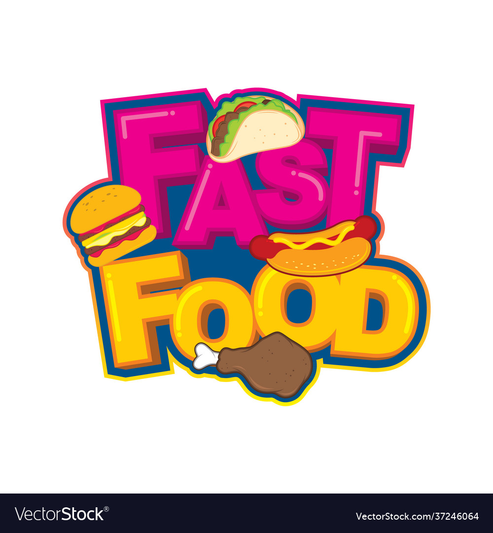 Fast food logo design Royalty Free Vector Image