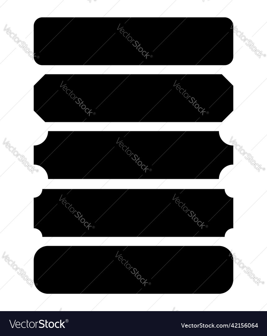 Flat banner button template shape with corner