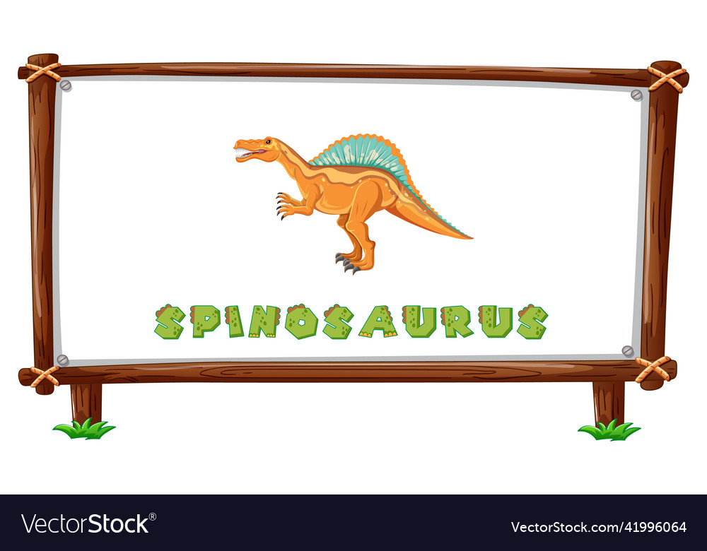 Frame template with dinosaurs and text