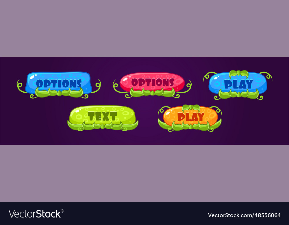 Glossy button with green grass for game user