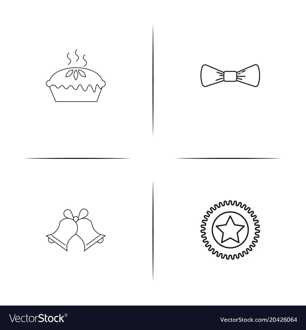 Holidays simple linear icon setsimple outline