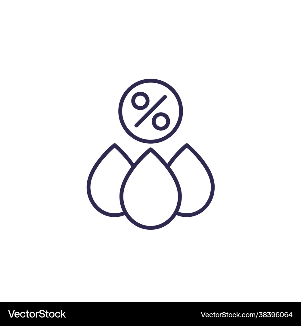 Humidity icon drops and percent line Royalty Free Vector