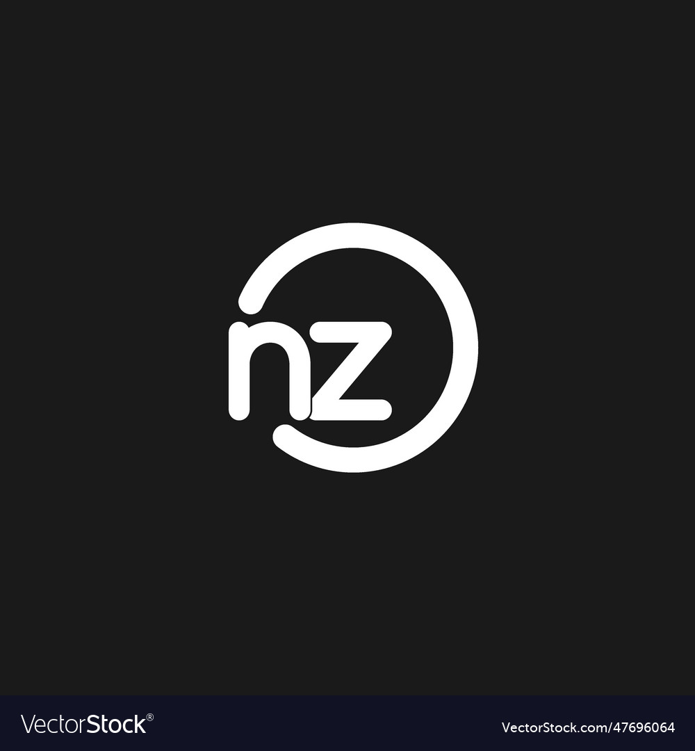 Initials nz logo monogram with simple circles Vector Image