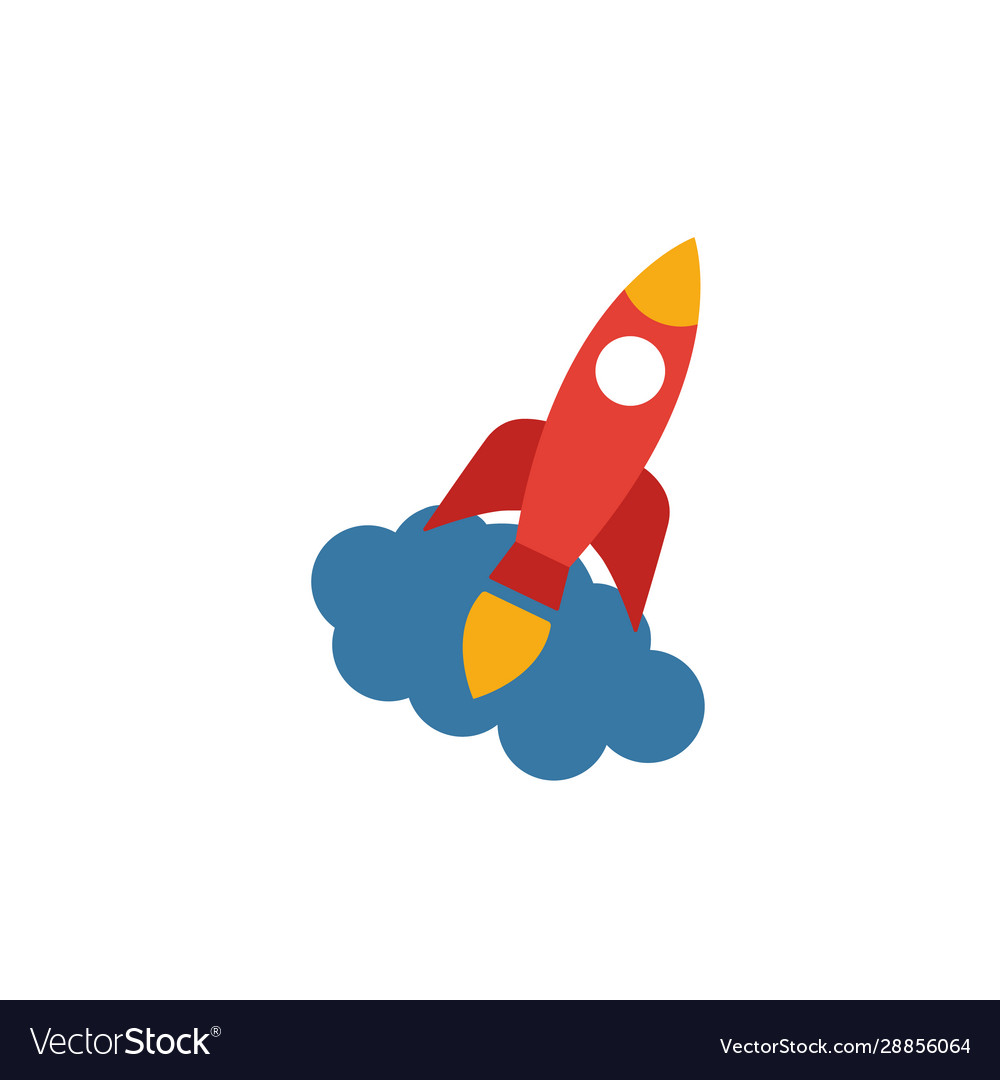 Launch icon simple flat element from crowdfunding