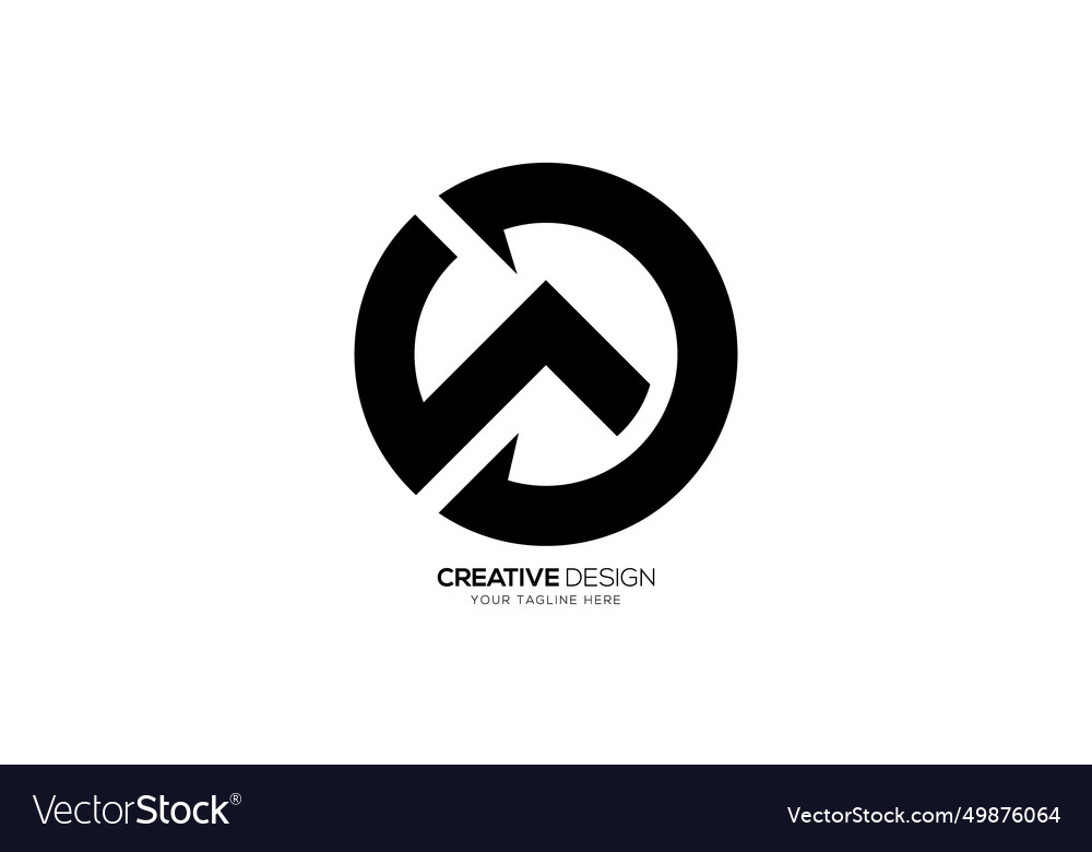 Letter wd with modern circle shape unique