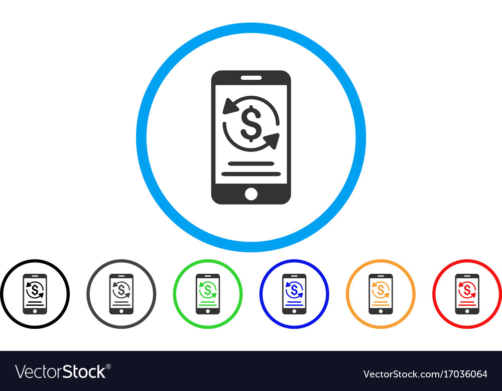 Mobile Payment Rounded Icon Royalty Free Vector Image