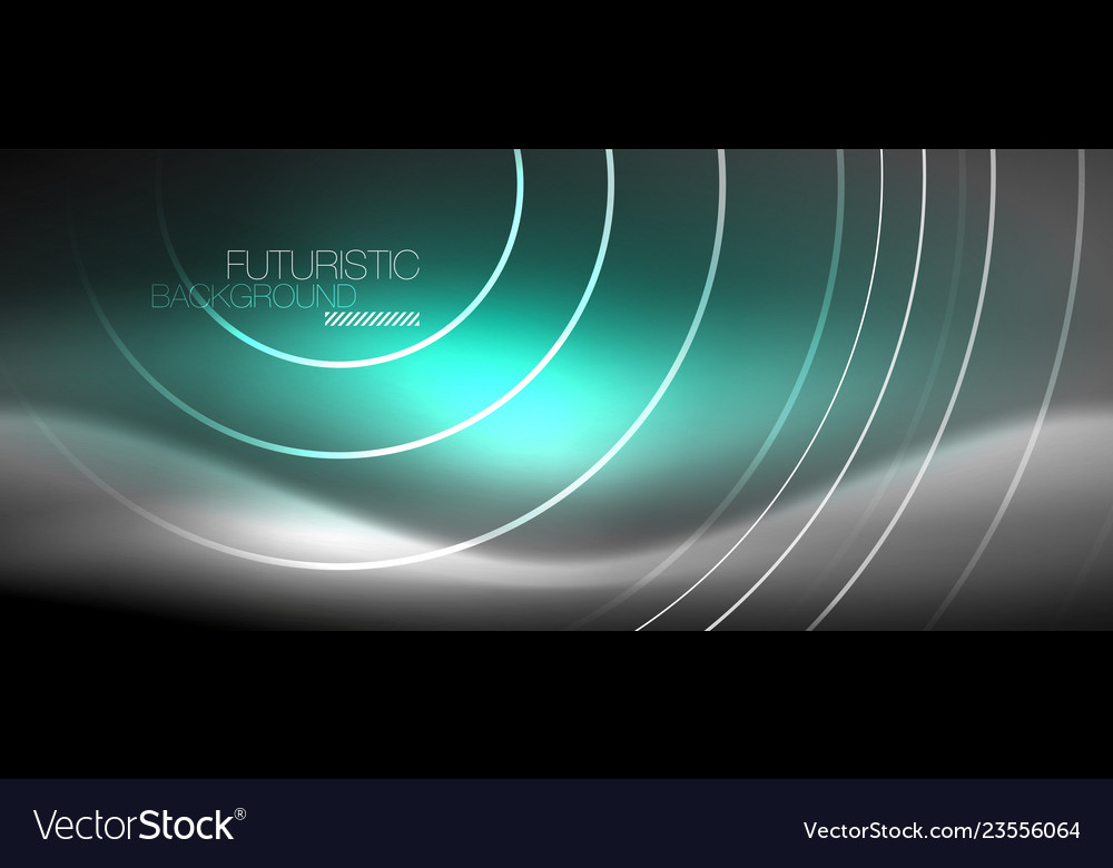 Neon circles abstract background shiny lines Vector Image Neon circles abstract background shiny lines