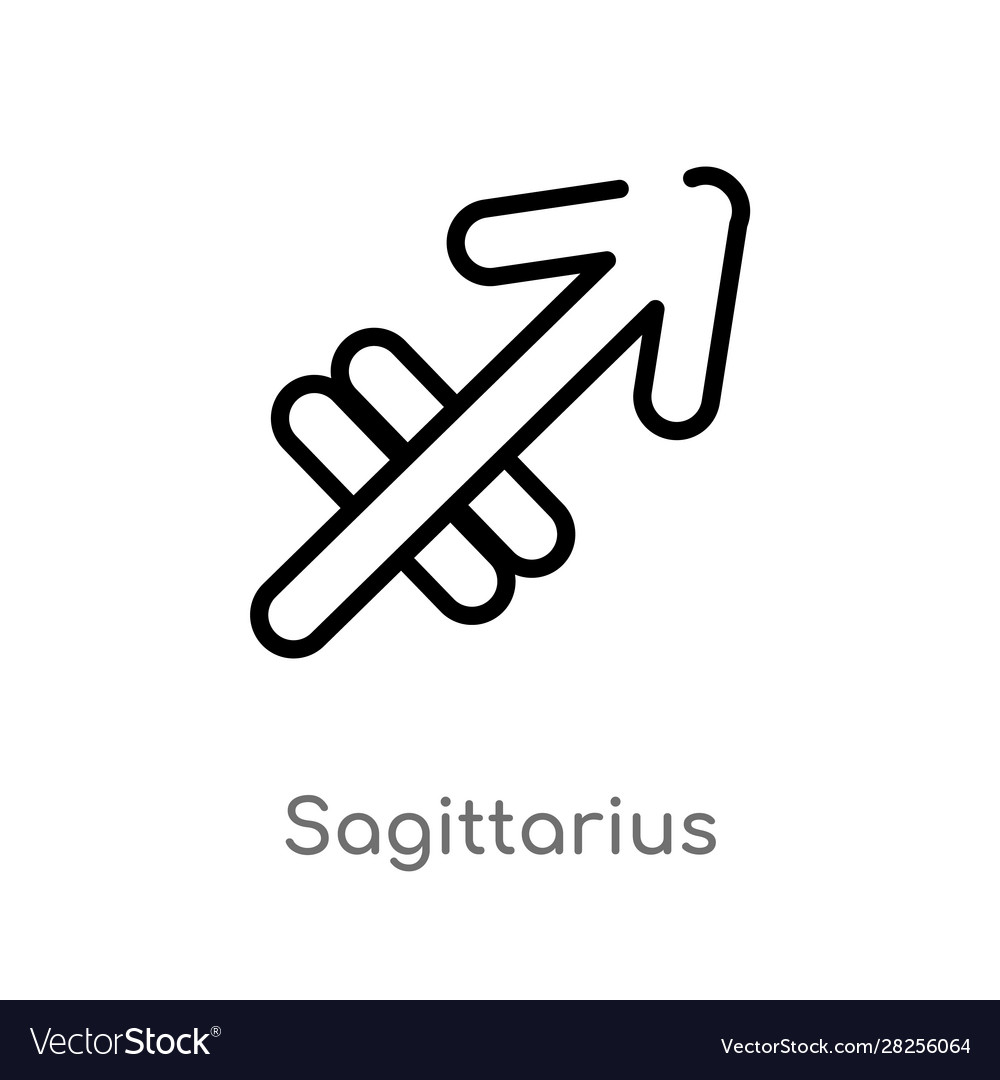 Outline sagittarius isolated black simple