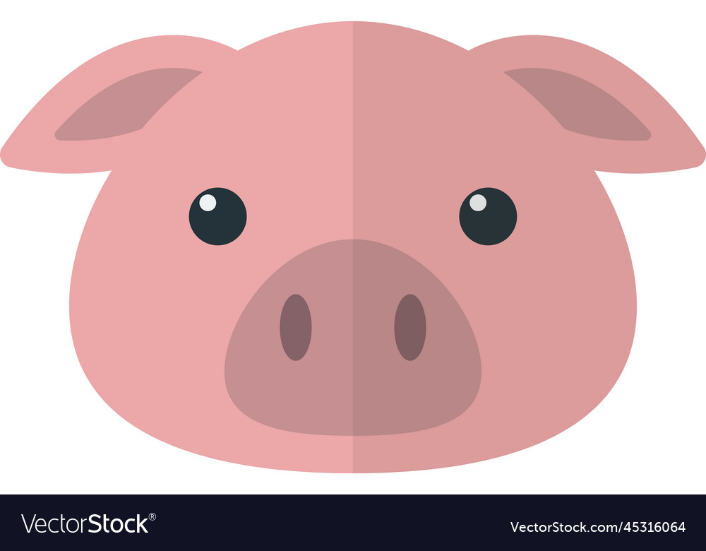 Pig face in minimal style vector image Pig face in minimal style