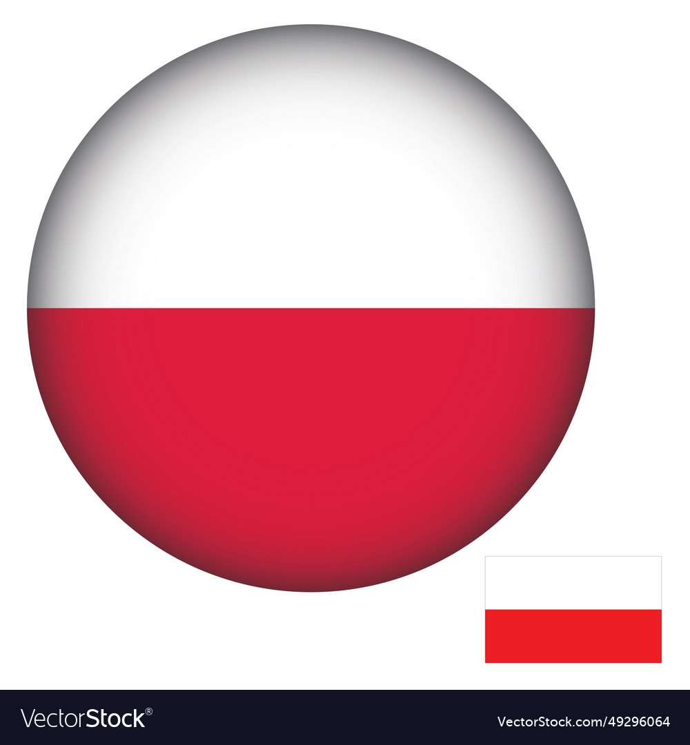 Poland flag round shape