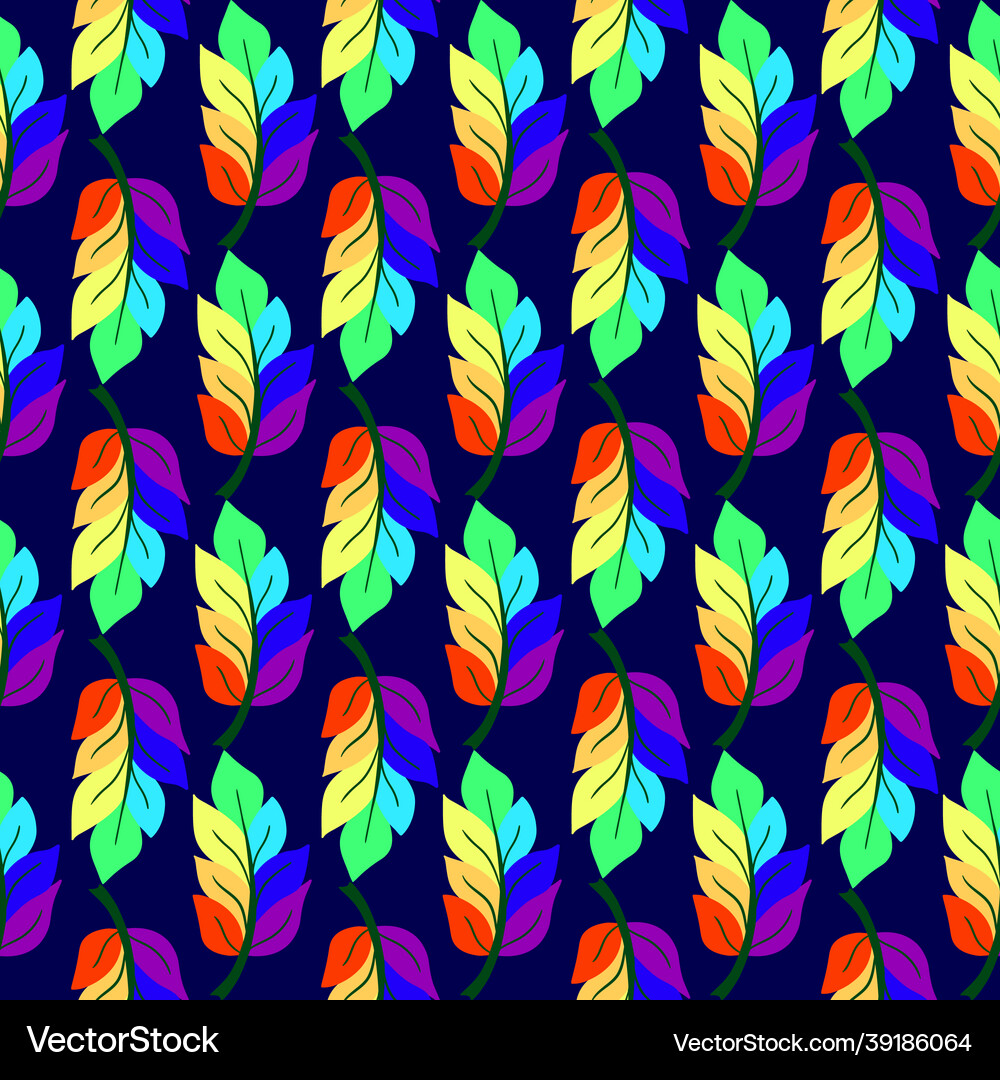 Seamless leaves pattern background Royalty Free Vector Image