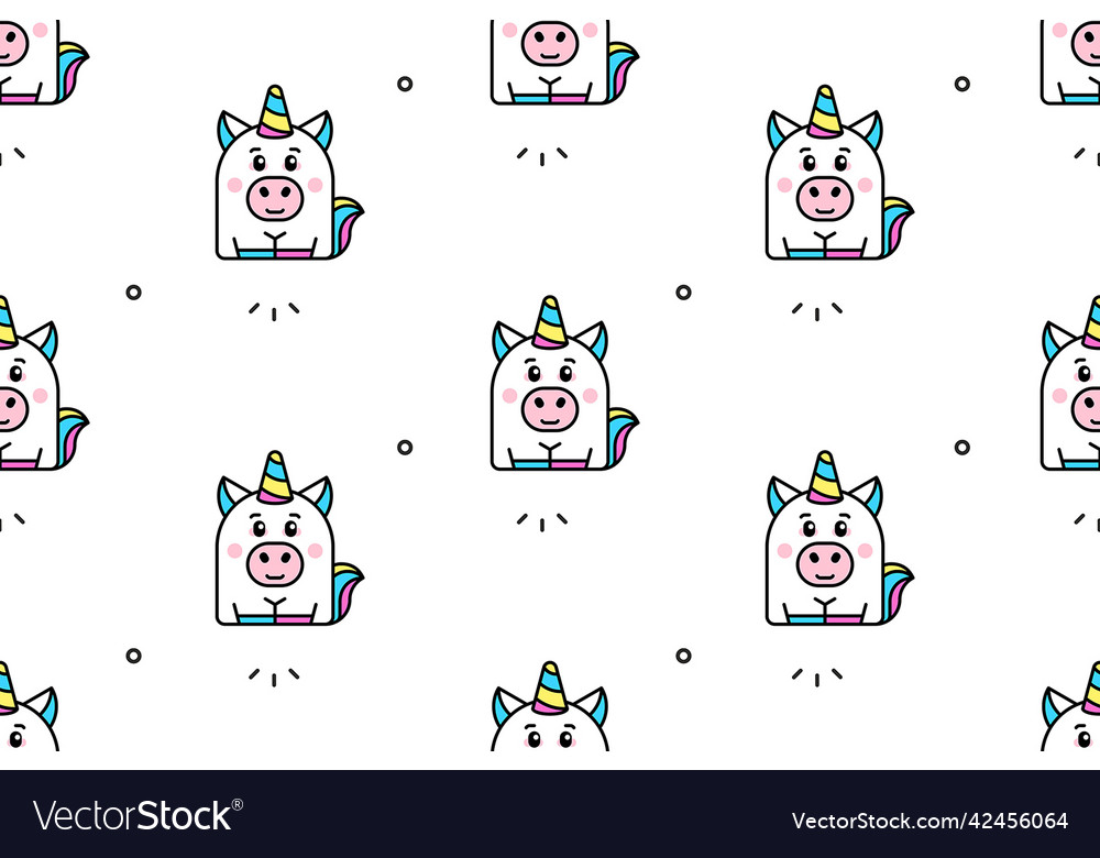 Seamless pattern with unicorns