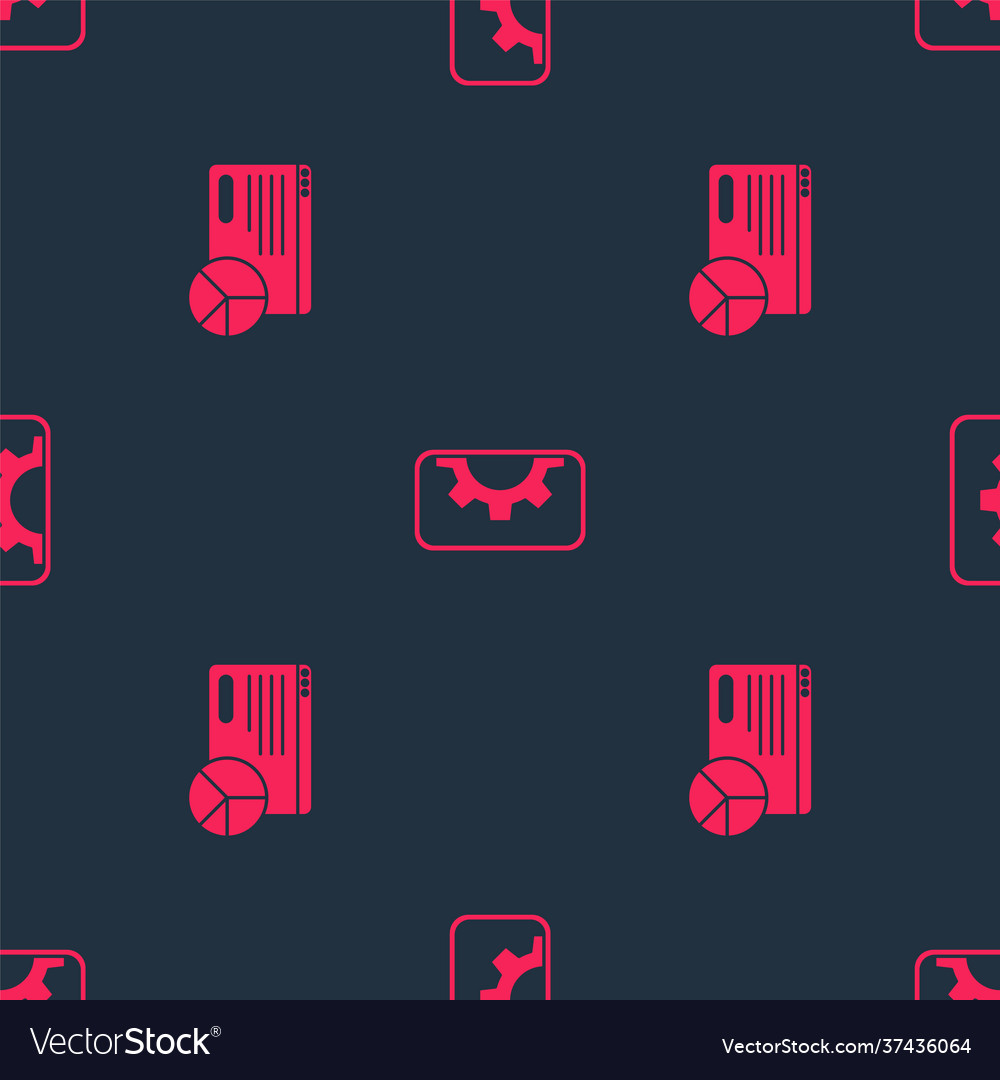 Set website statistic and development on seamless vector image Set website statistic and development on seamless