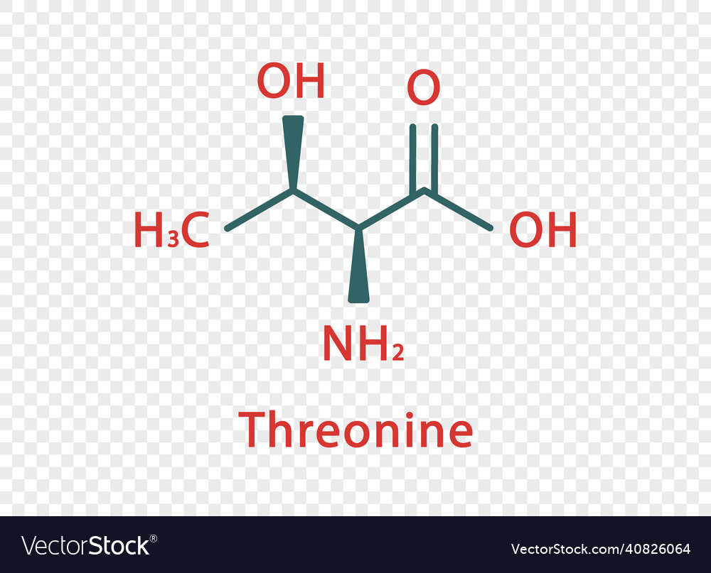 Threonine Chemical Formula Structural Royalty Free Vector