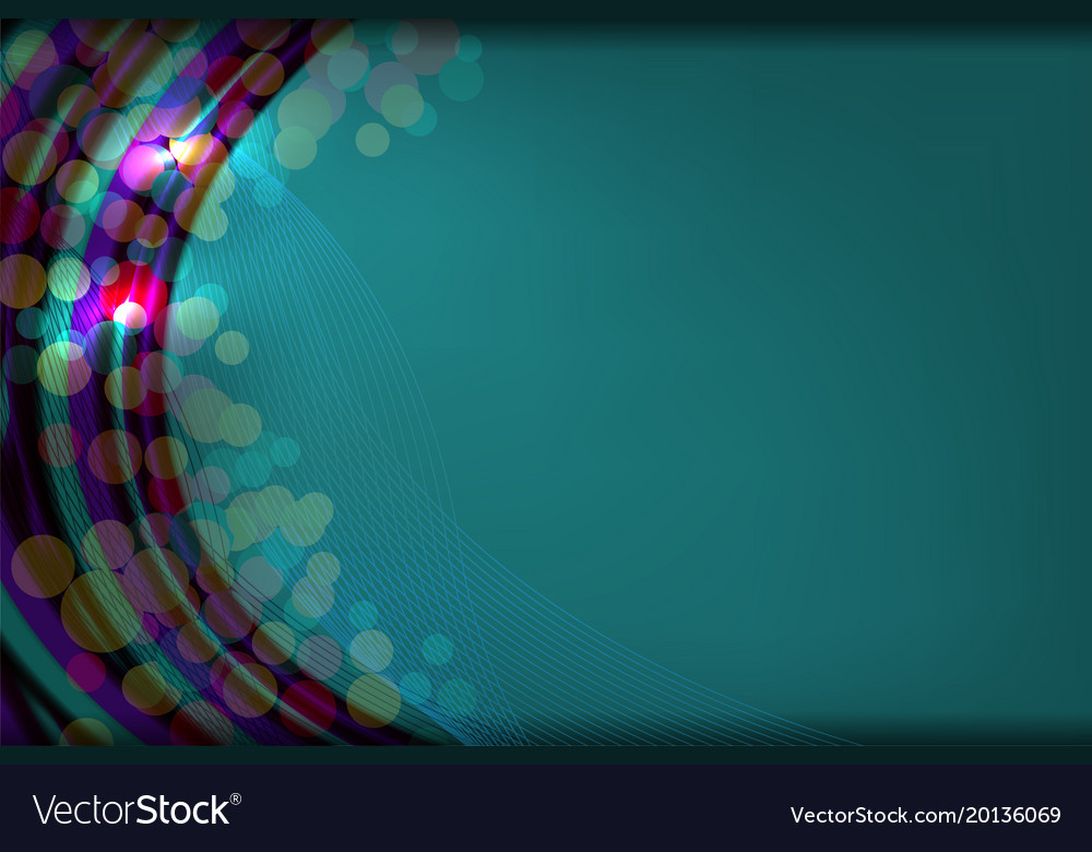 Abstract wavy background with bokeh lights