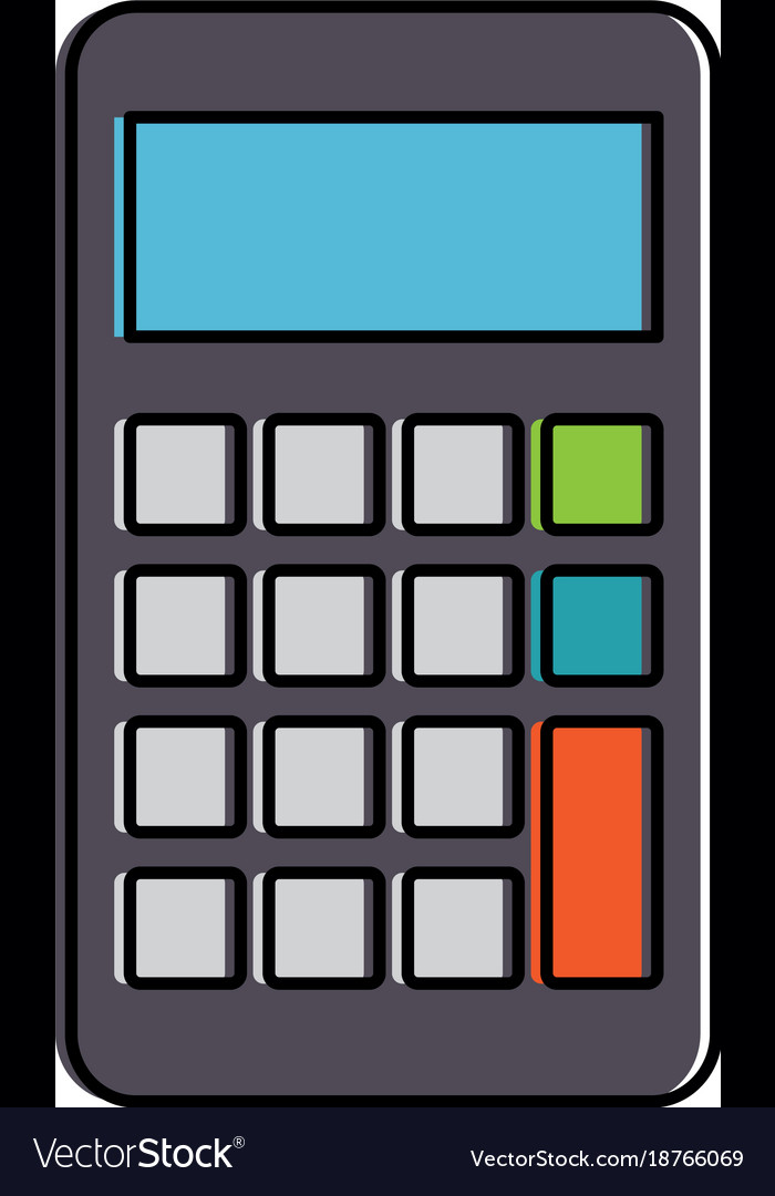 Calculator device isolated icon Royalty Free Vector Image