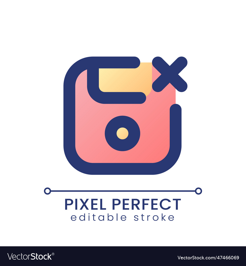 Cancel saving pixel perfect gradient fill ui icon vector image Cancel saving pixel perfect gradient fill ui icon