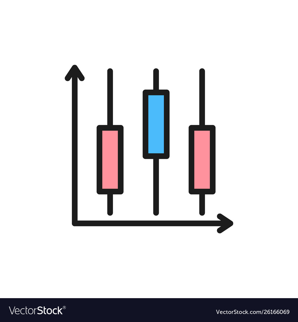 Chart with different levels flat color icon vector image Chart with different levels flat color icon