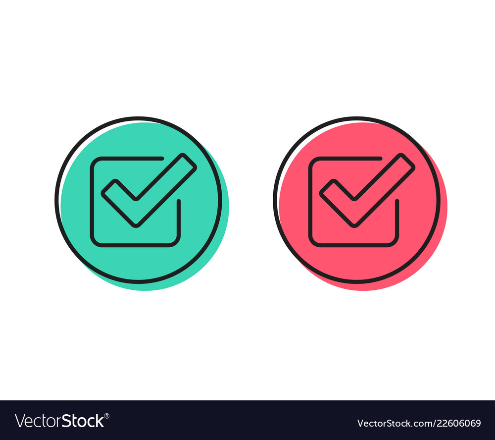 Check line icon approved tick sign