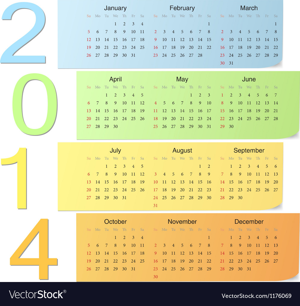 Color calendar 2014