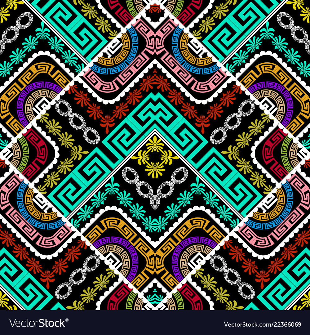 Colorful geometric greek seamless pattern modern Vector Image