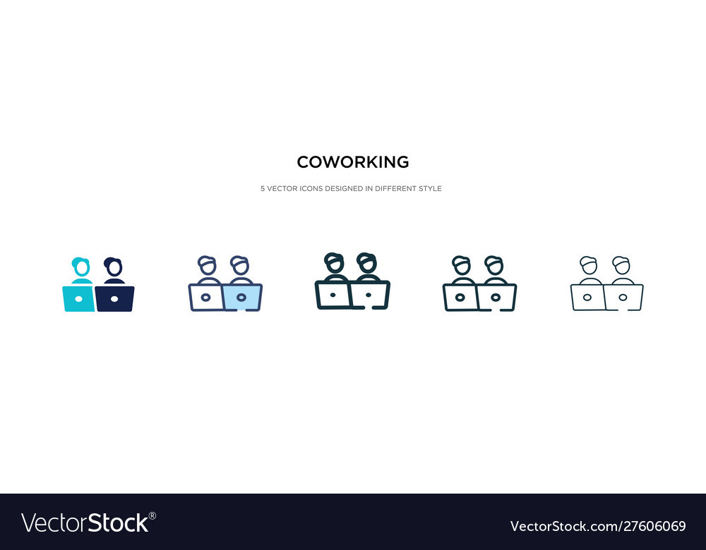 Coworking icon in different style two colored Vector Image