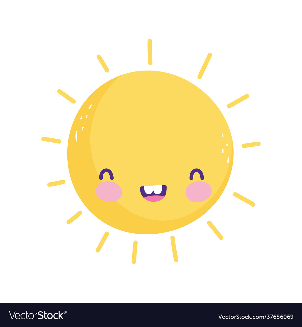 Cute sun cartoon Royalty Free Vector Image - VectorStock