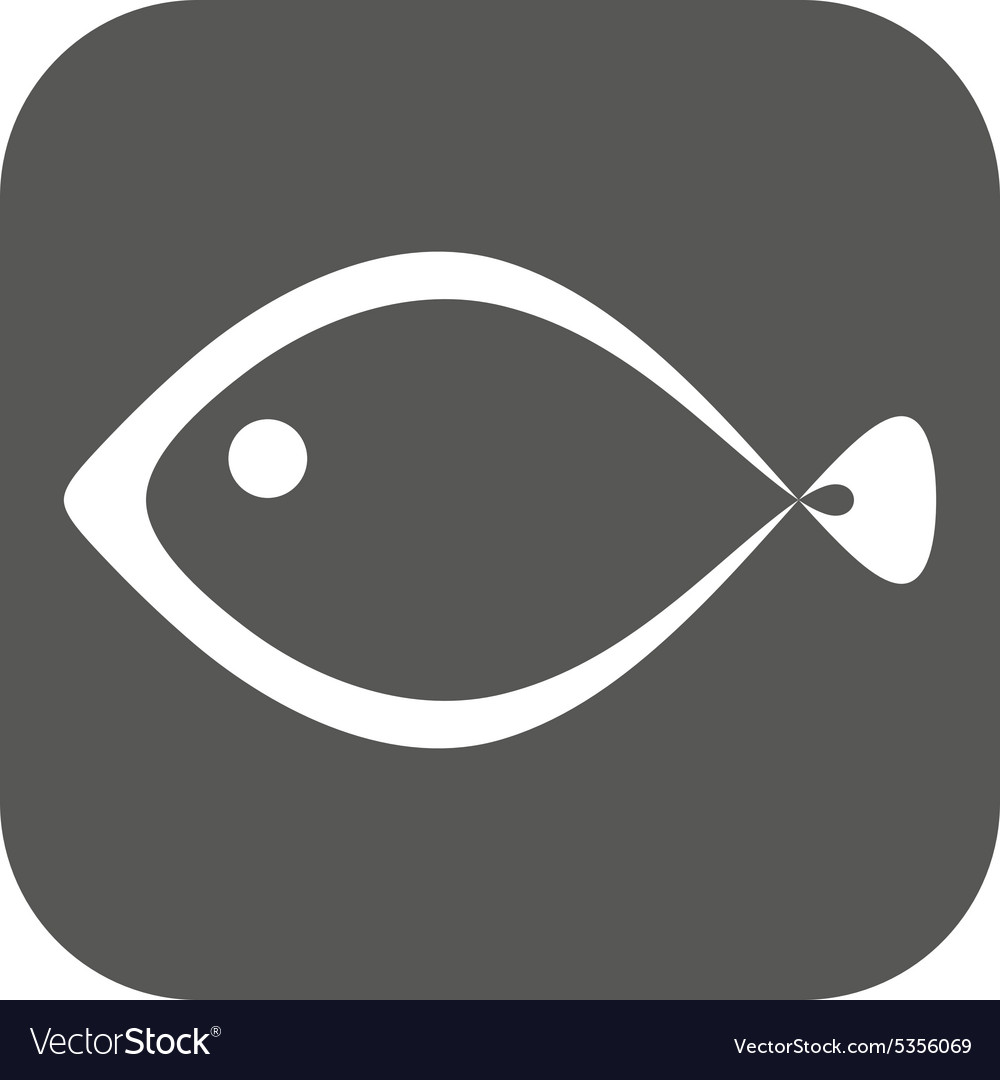 Fish icon seafood symbol flat