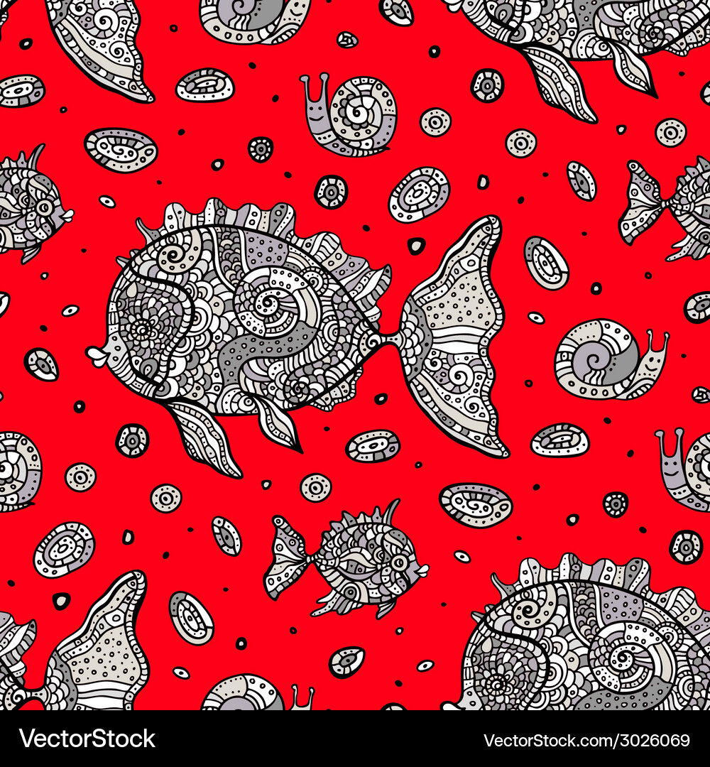 Fishes seamless pattern Royalty Free Vector Image