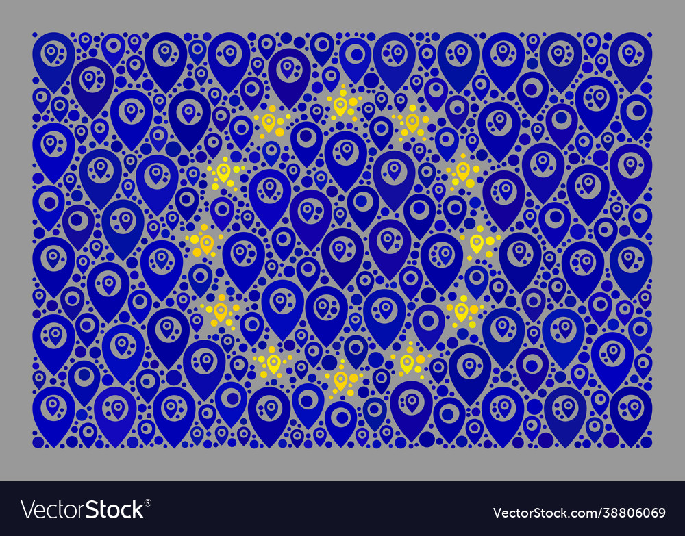 Guide europe flag - mosaic cursor items vector image Guide europe flag - mosaic cursor items