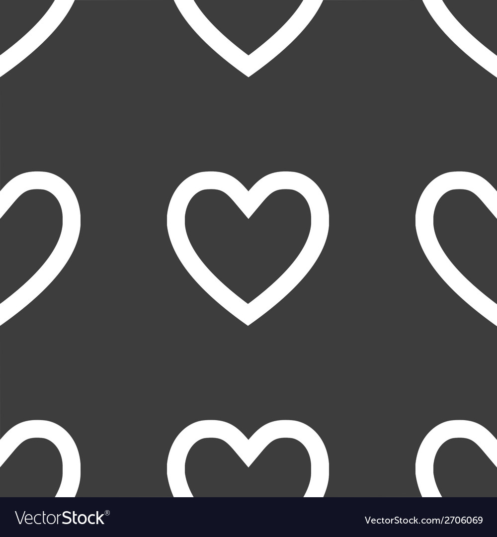 Heart web icon flat design seamless pattern